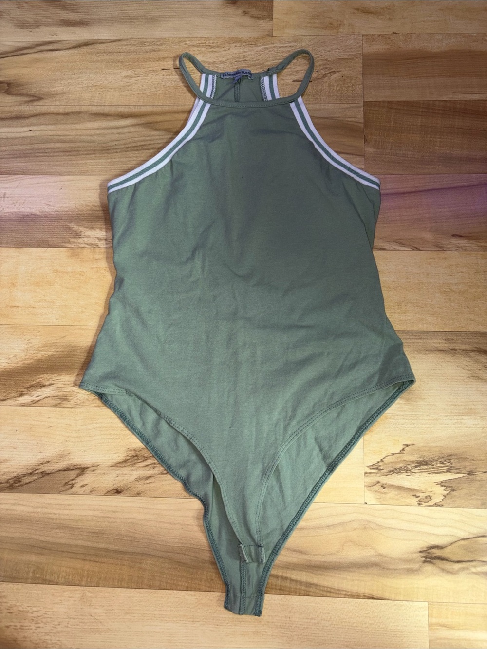 Women’s Olive Green Body Suit with White Trim